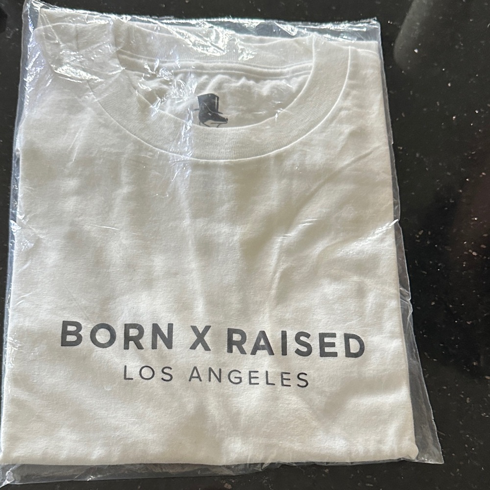 BORN X RAISED White Tee with Black Print